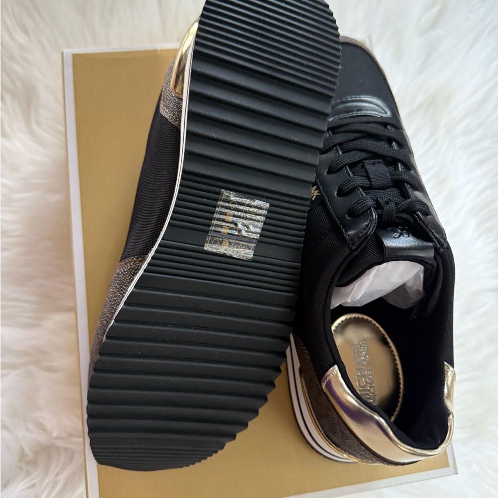Michael Kors Black and Gold Women's Sneakers - Picture 4 of 4